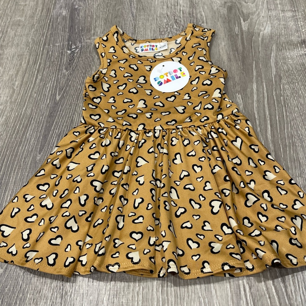 New Dot Dot Smile Cheetah Print Dress Hearts 6-12 months J38 - Picture 1 of 2